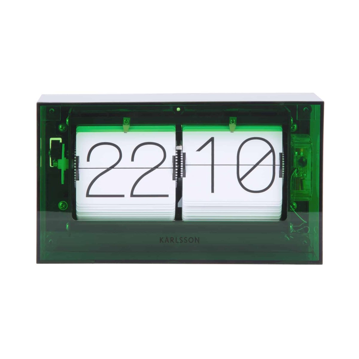 Horloge De Table Acrylique BOXED FLIP vert, KARLSSON