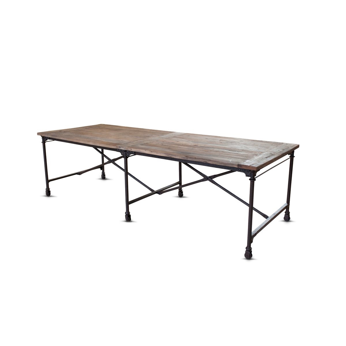 Table de tapissier en fer et orme WINDSOR bois foncé, CHEHOMA