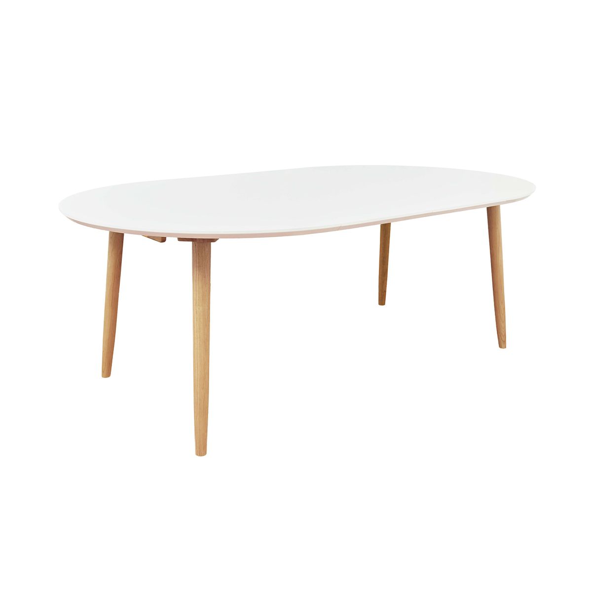 Table repas 100-180 cm  avec 2 allonges blanc, ZAGO