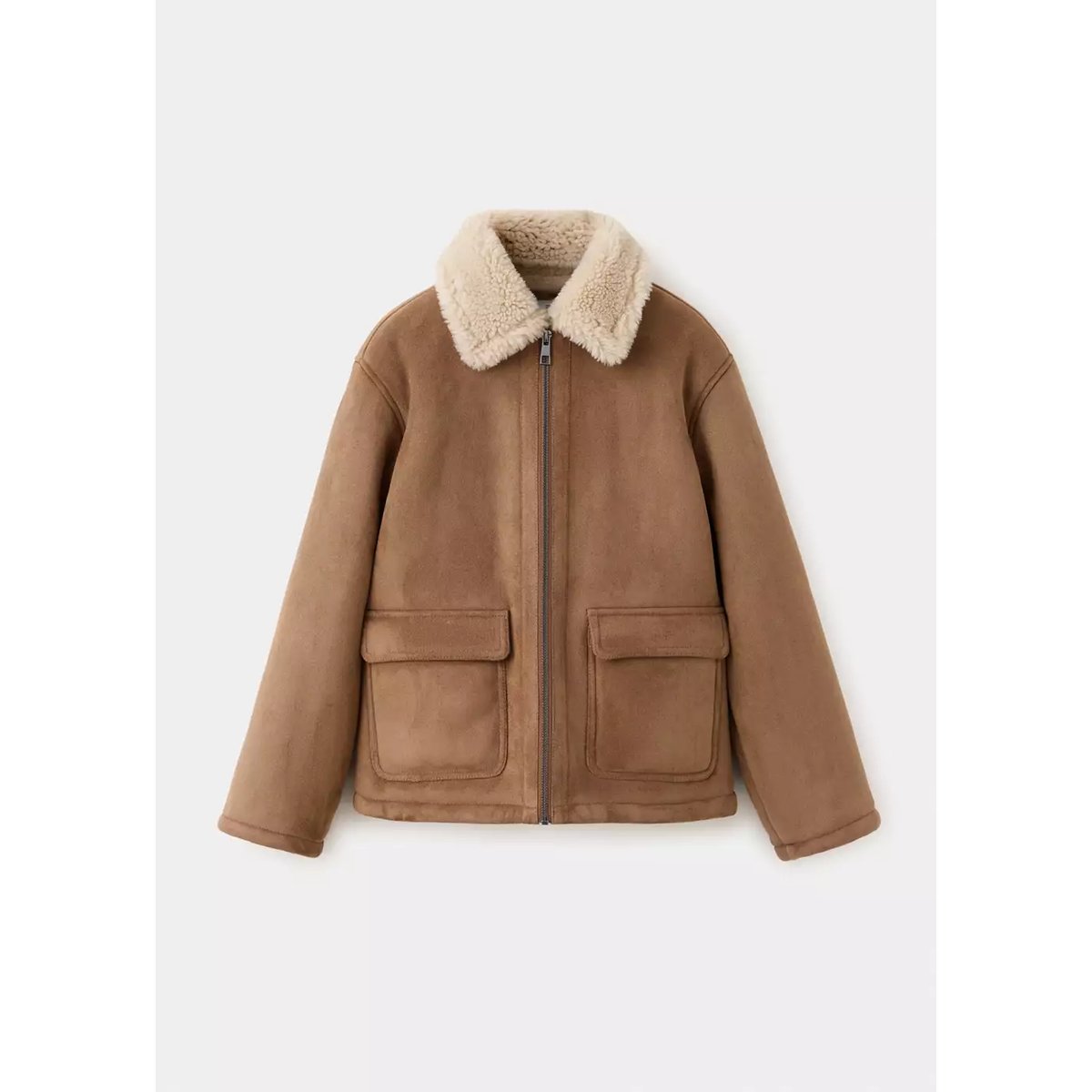 Veste double face intérieur moutonné tabac, MANGO KIDS