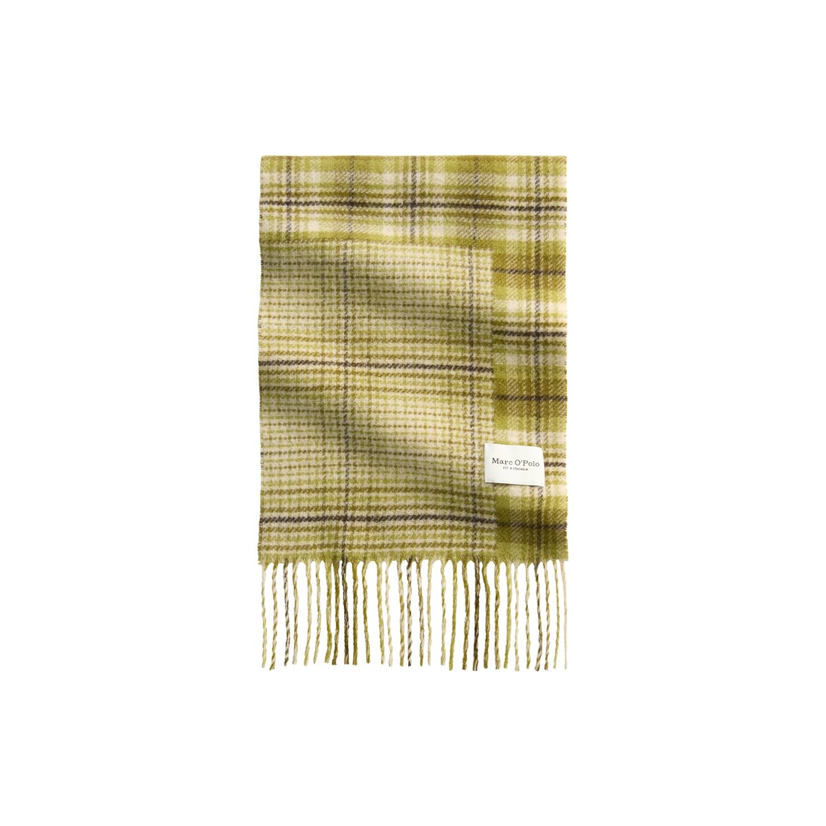 Foulard en patchwork en pure laine vierge vert, MARC O'POLO