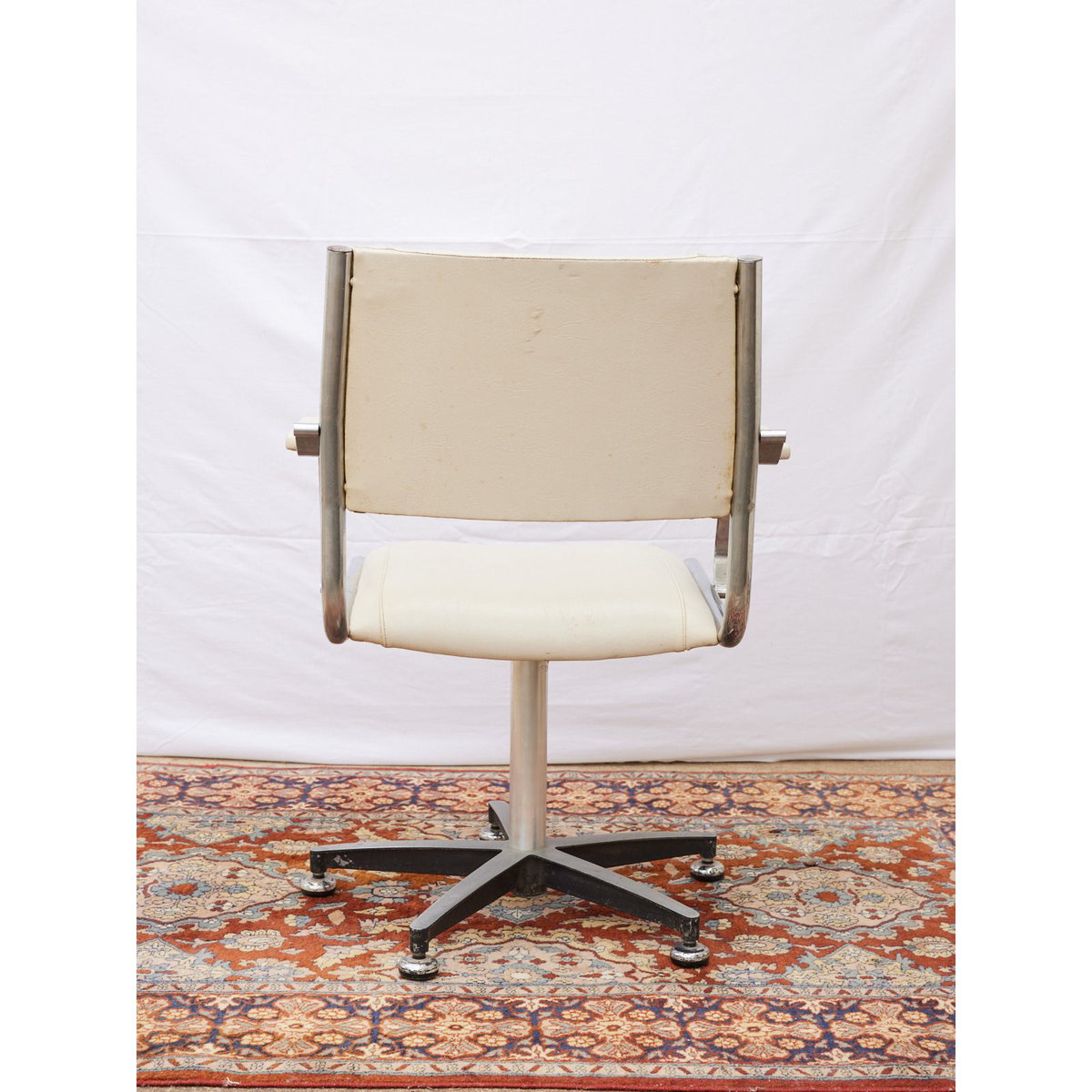 Fauteuil pivotant vintage Jakob N°1306 - Bon état argenté, DEBONGOUT