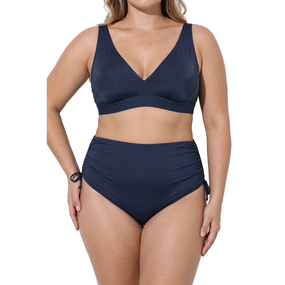 Bas de bikini. Doublé sur le devant. Cordons marine, ULLA POPKEN