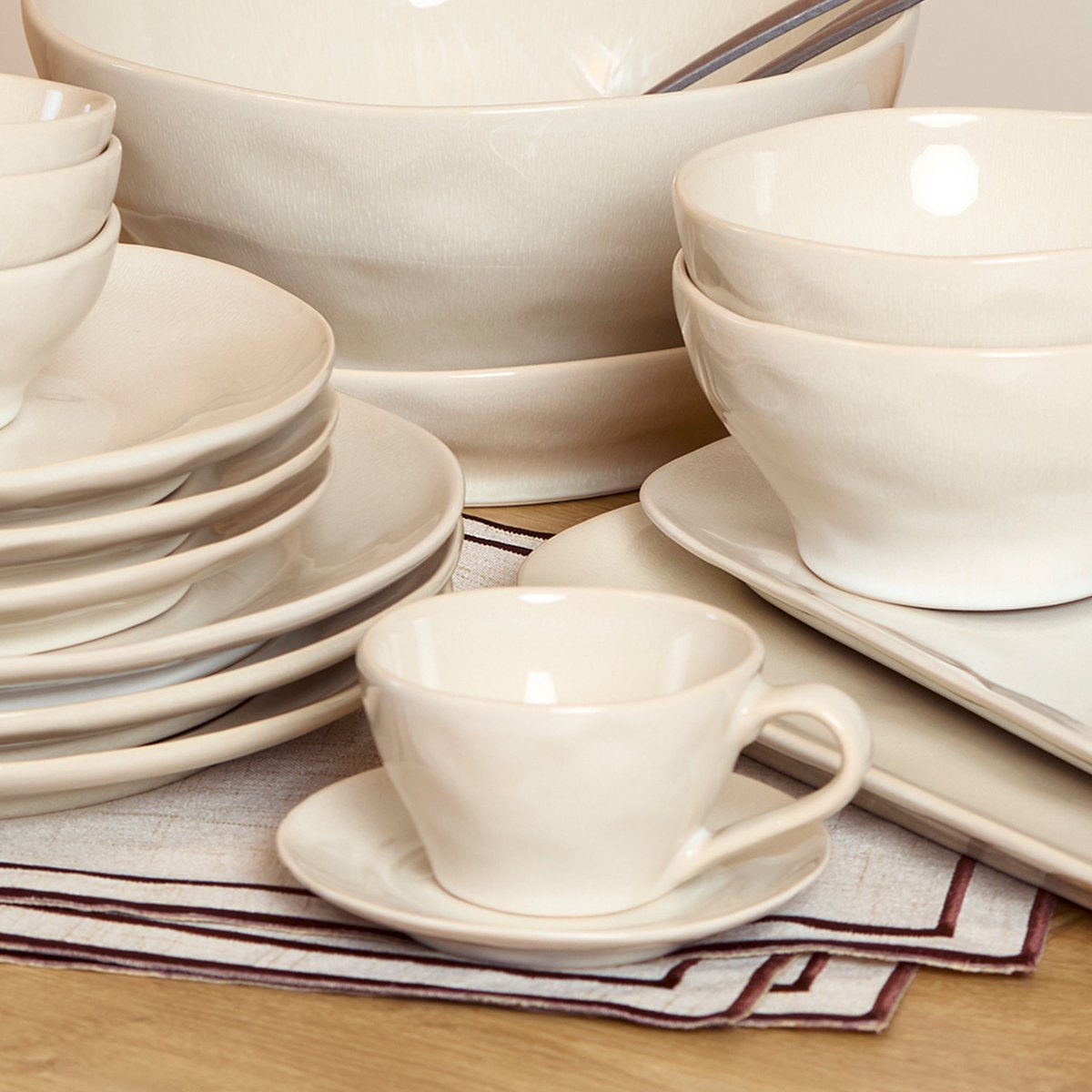Lot de 4 soucoupe mokas ROCCA beige, SALT & PEPPER