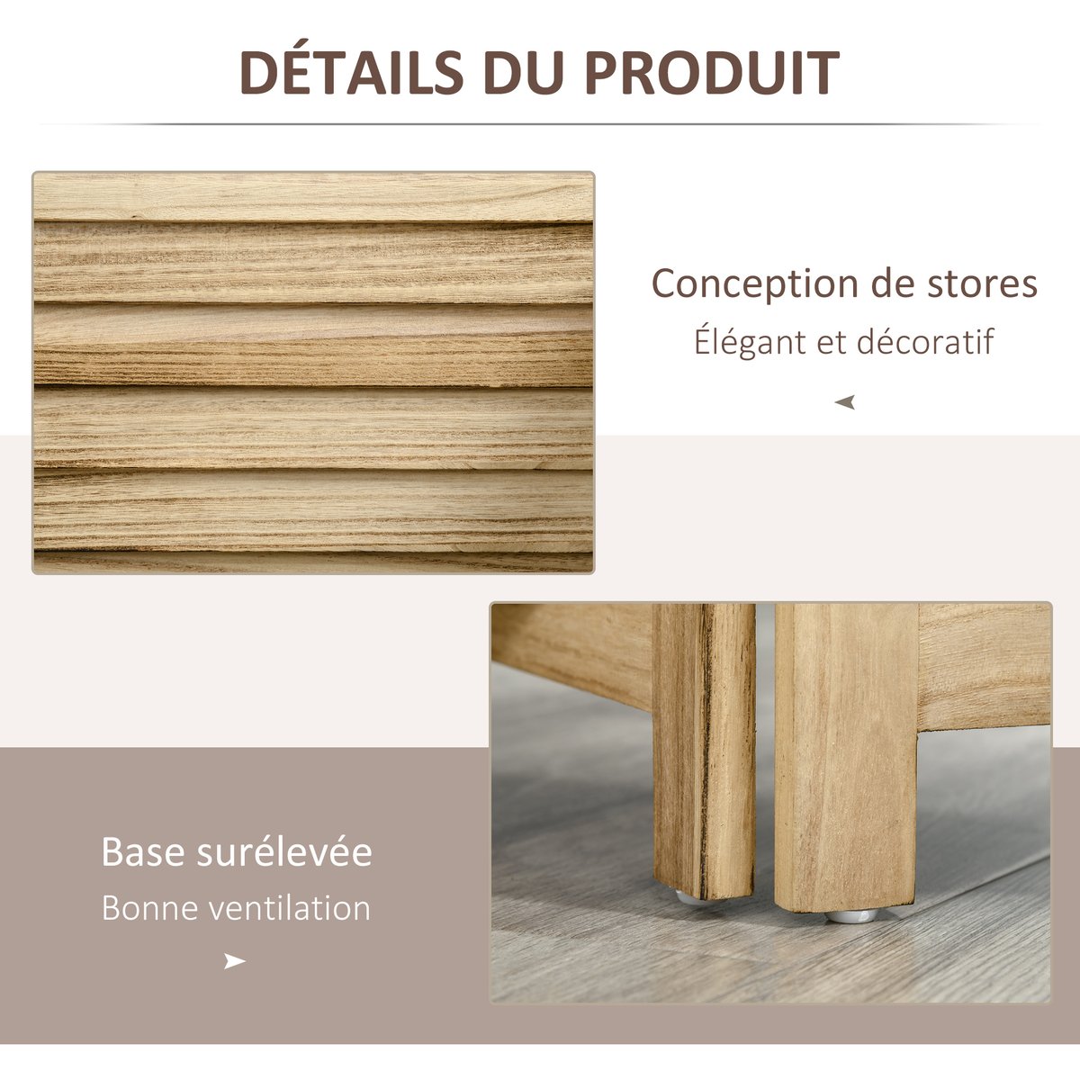 Écran de confidentialité Bois Noyer beige, HOMCOM