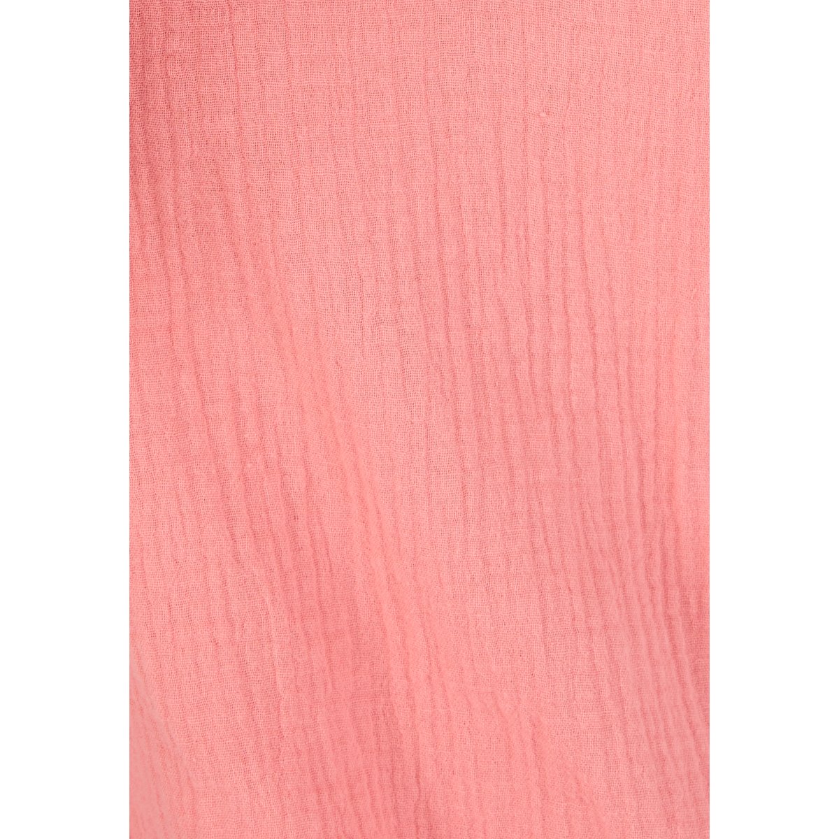 Blouse brodée en gaze de coton rose pêche, DAMART