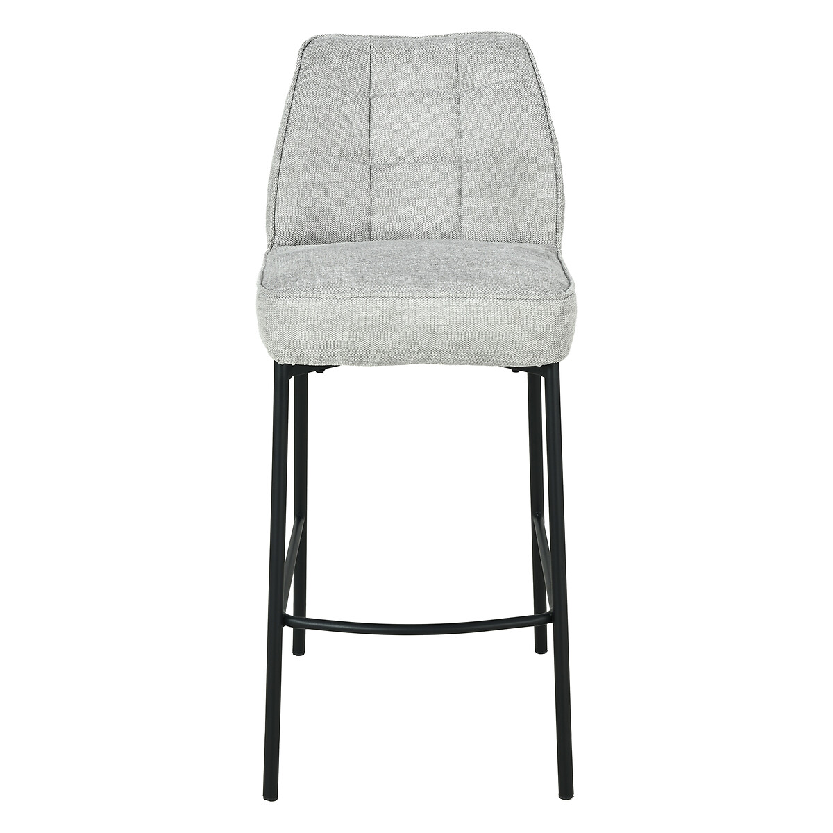 Elys Quilted Chenille & Metal Bar Stool dark grey, SO'HOME