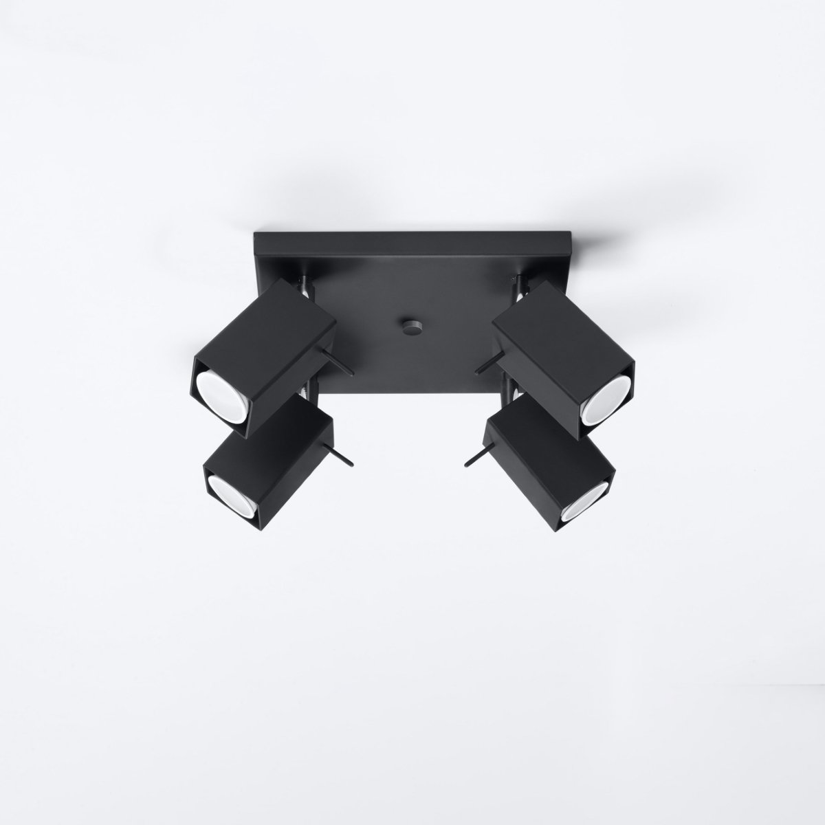 Plafonnier Acier Noir GU10 4 Merida noir, EDEN