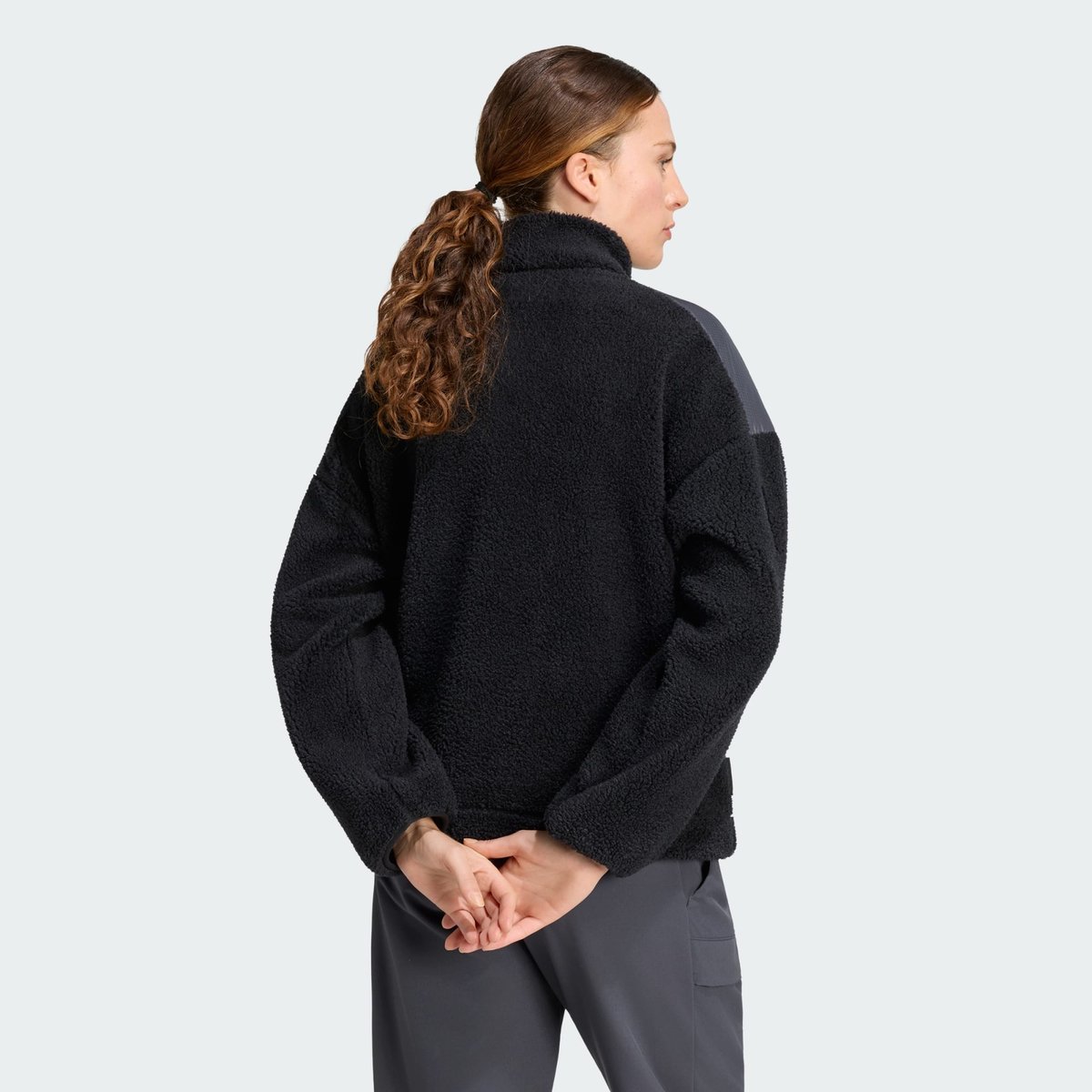 Pullover Terrex Xploric Climawarm High Pile Snap Pullover Terrex Xploric Climawarm High Pile Snap black, adidas Performance