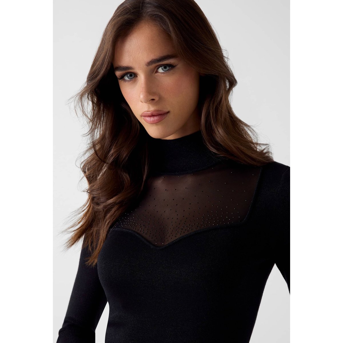 Robe Mini En Strass noir, GUESS