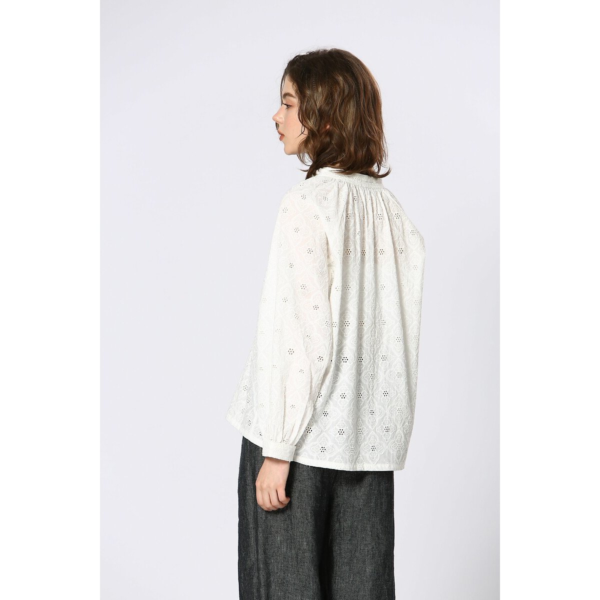 Embroidered Blouse white, SEE U SOON