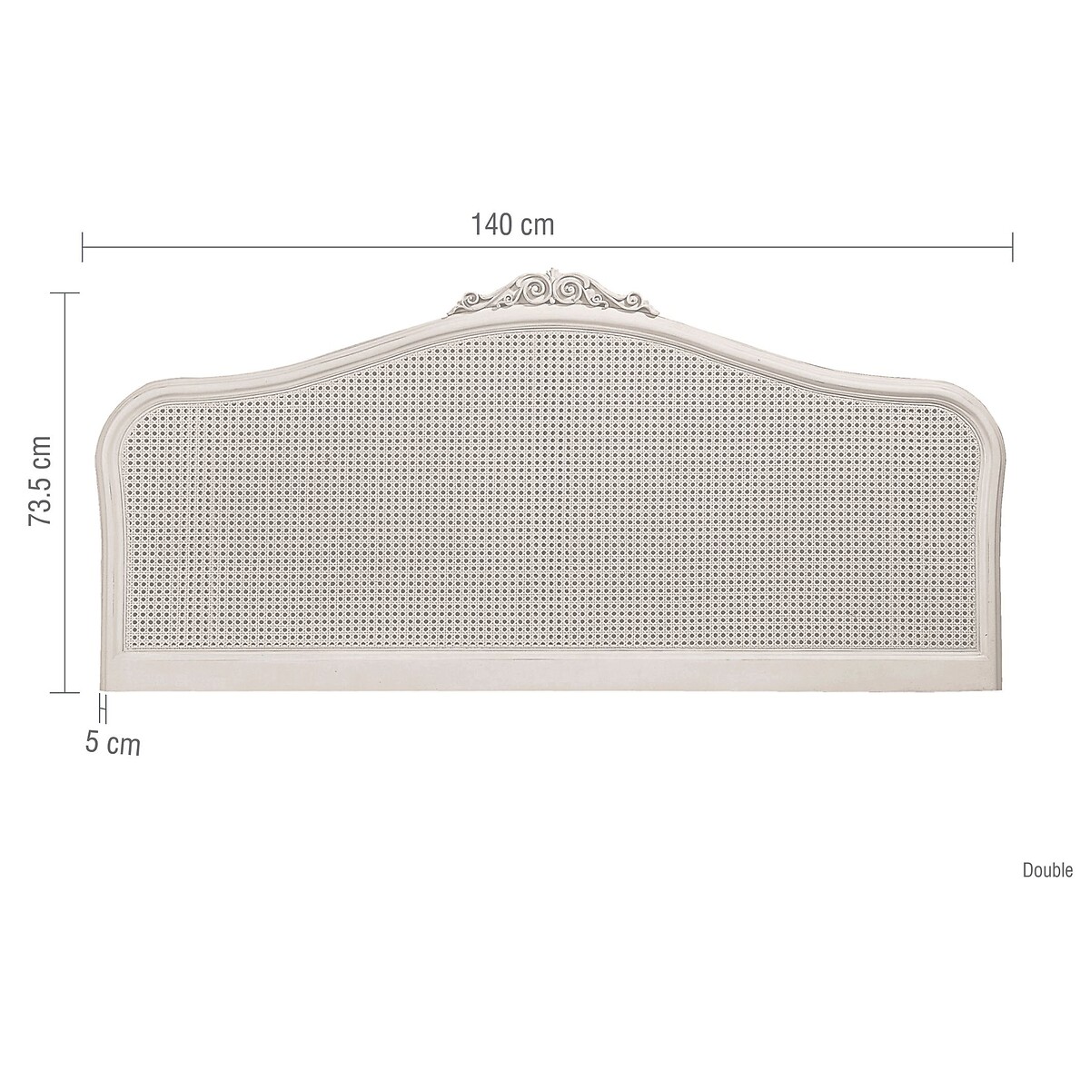 Etienne French-Vintage Rattan Headboard grey white , WILLIS & GAMBIER