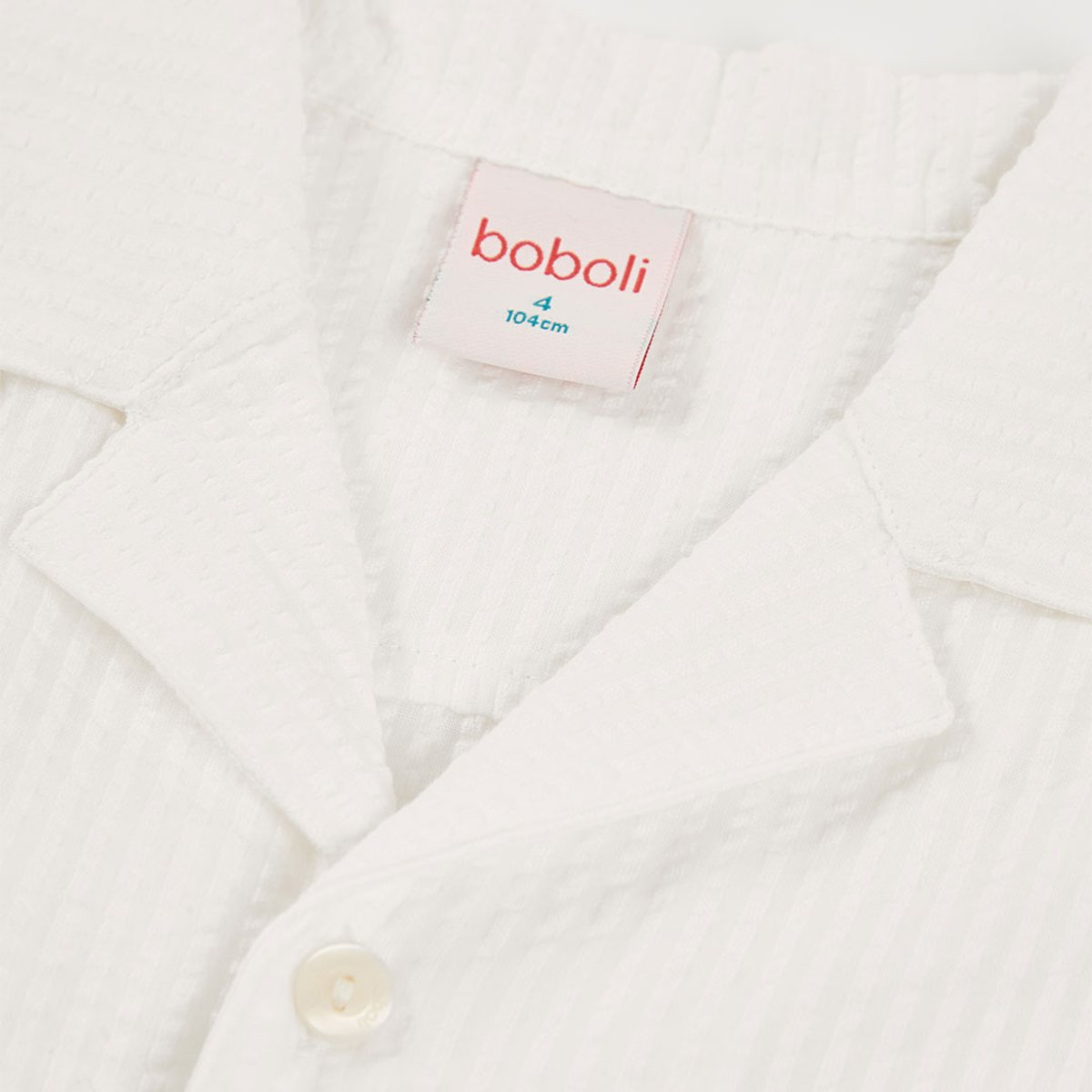 Chemise popeline palmiers blanc, BOBOLI