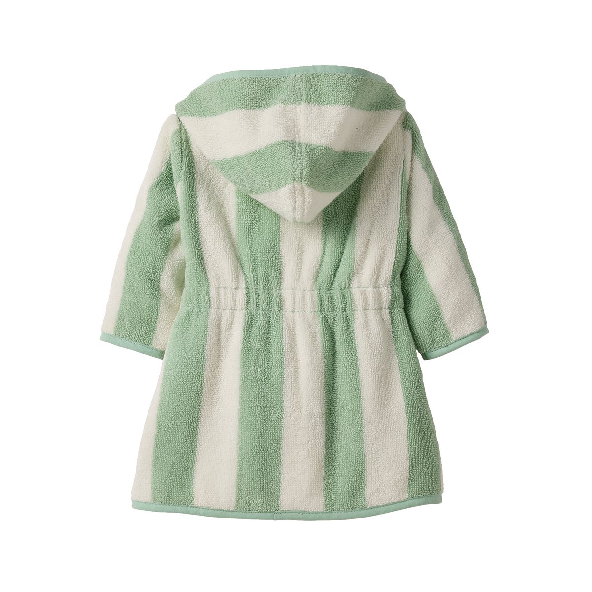 Peignoir de bain Bébé rayures TRANSAT capsule famille, avec coton recyclé rayé vert, VERTBAUDET