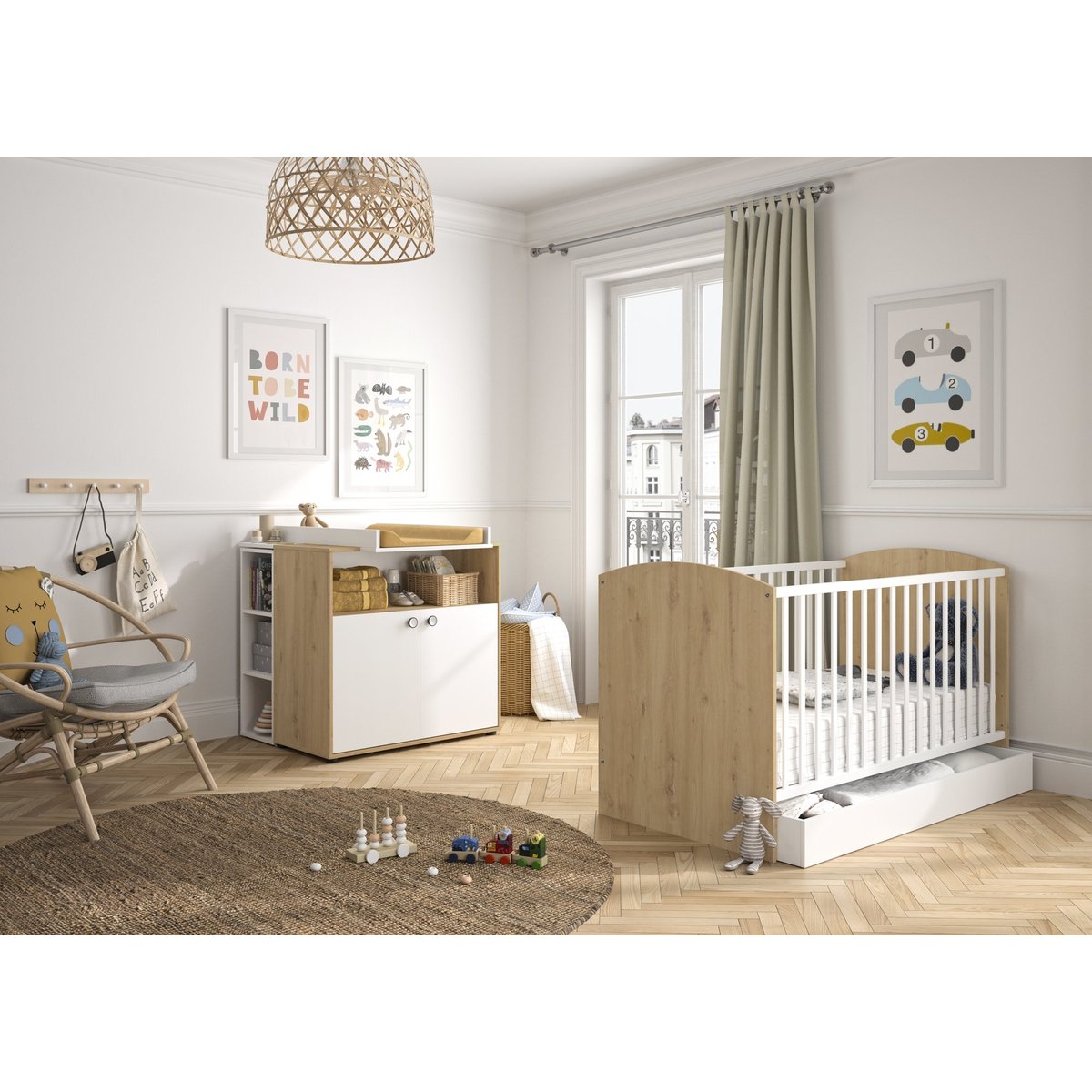 Commode 2 portes ARTHUR beige, GALIPETTE