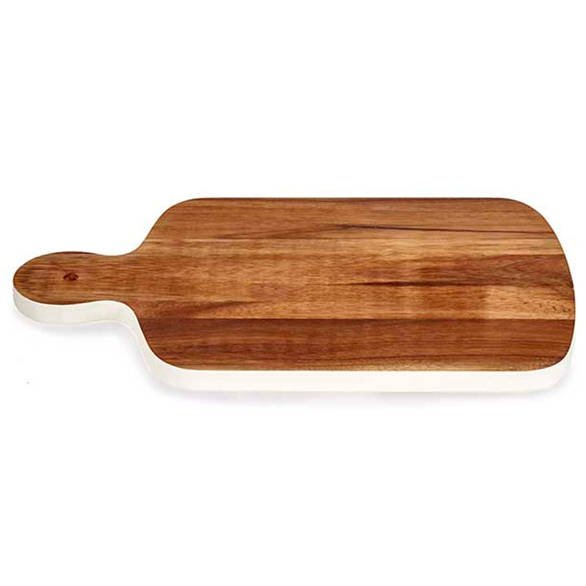 Planche à découper en acacia et bords blancs 40x25.5x1.5cm bois, WADIGA