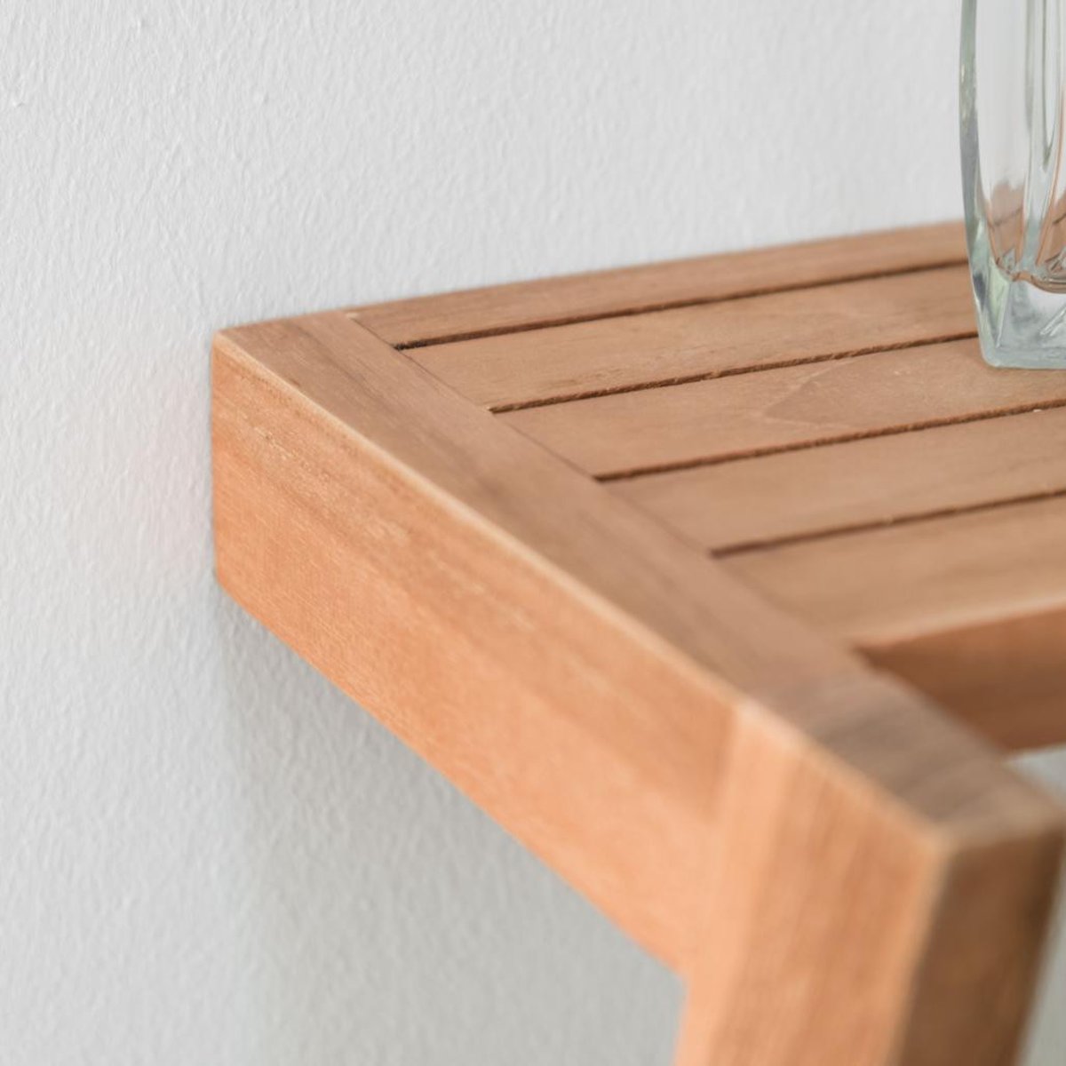 Porte serviette en teck rectangle à fixer naturel, WANDA COLLECTION