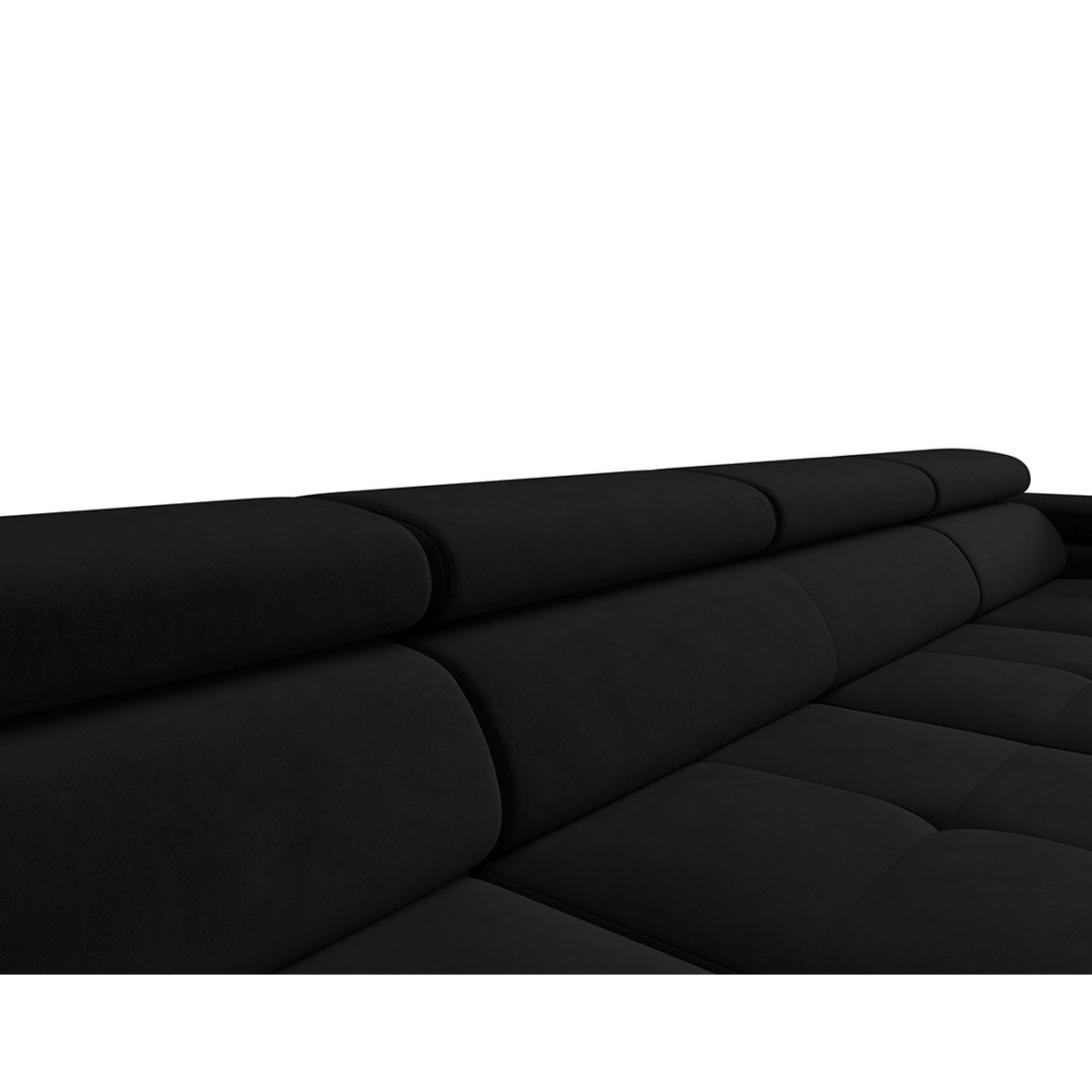 Canapé Panoramique Convertible 7 places - AYDEN noir, BEST MOBILIER