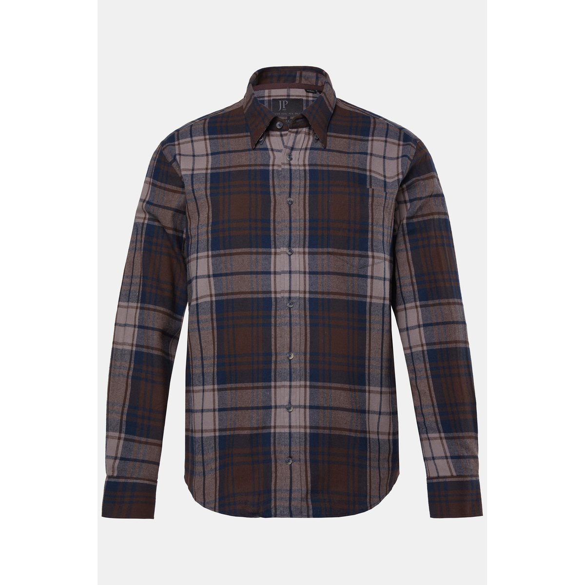 Chemise en flanelle à carreaux brun terre, JP1880