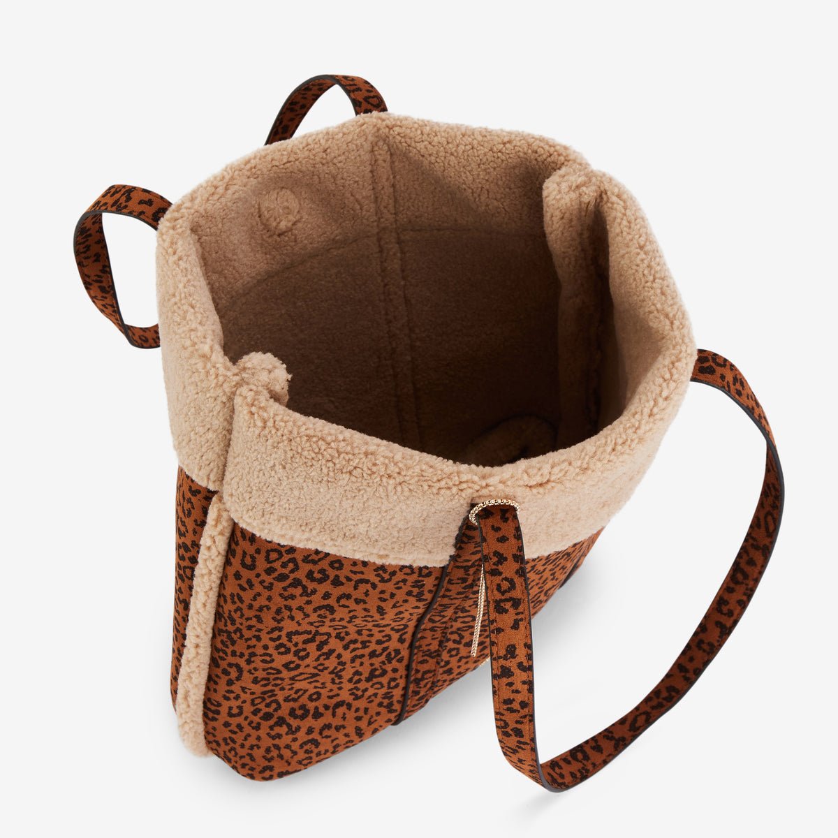 Grand sac shopper léopard Reyana doré,marron, LOLLIPOPS