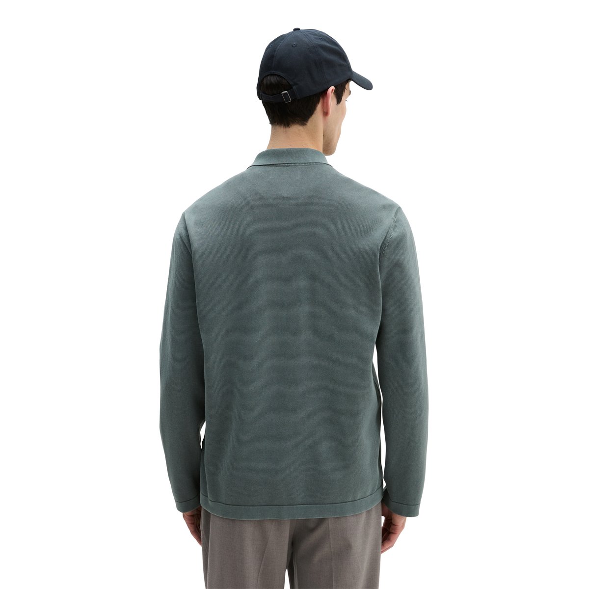T-shirt en tricot regular en coton biologique certifié gris foncé, MARC O'POLO