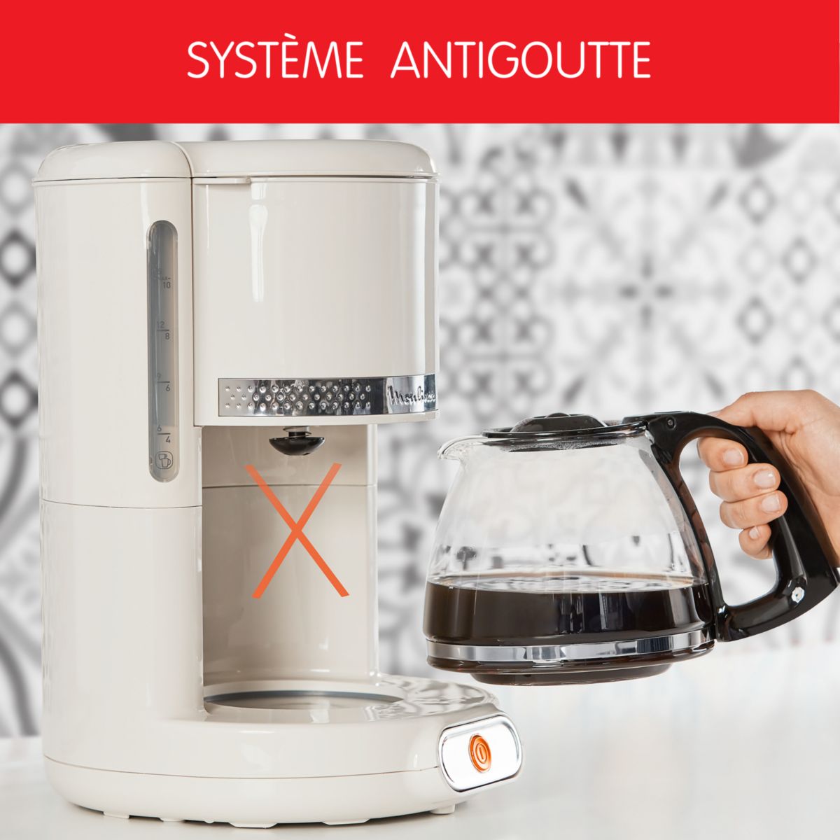 Cafetière filtre FG381A10 SOLEIL IVOIRE ivoire, MOULINEX