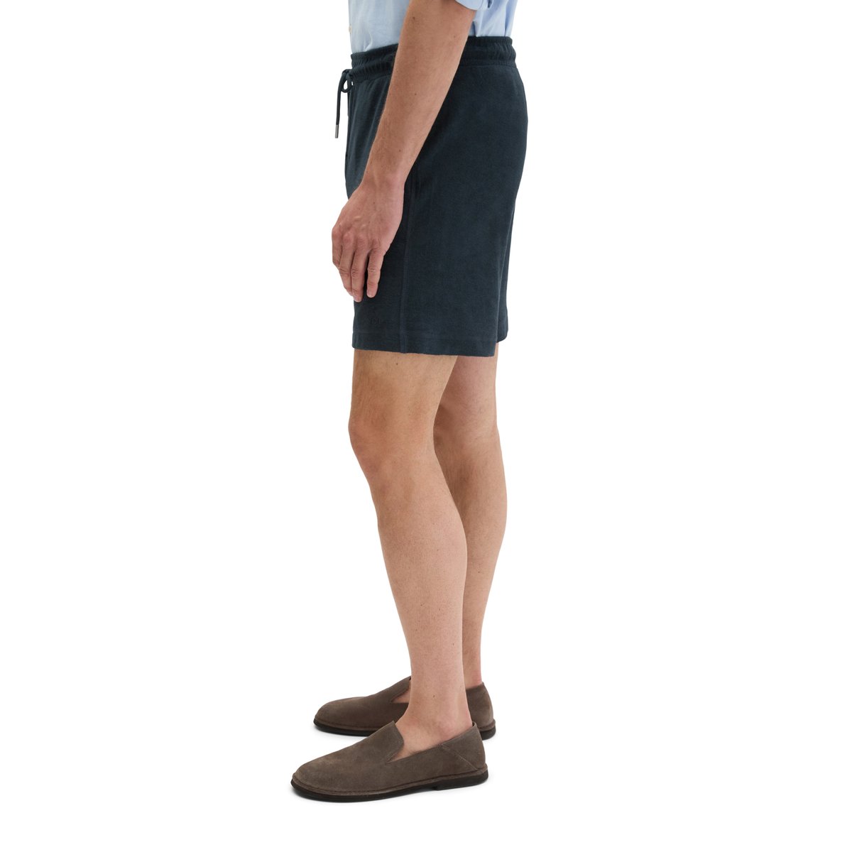 Short en éponge regular en pur coton bio bleu foncé, MARC O'POLO