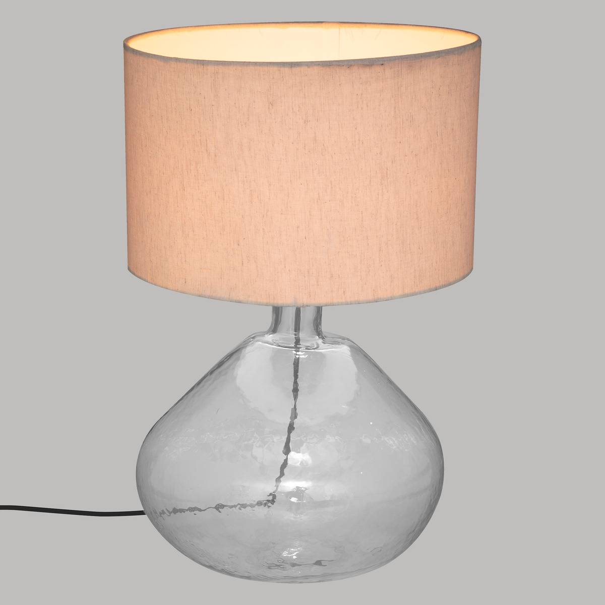 Lampe cylindrique en coton MELLY transparent, ATMOSPHERA