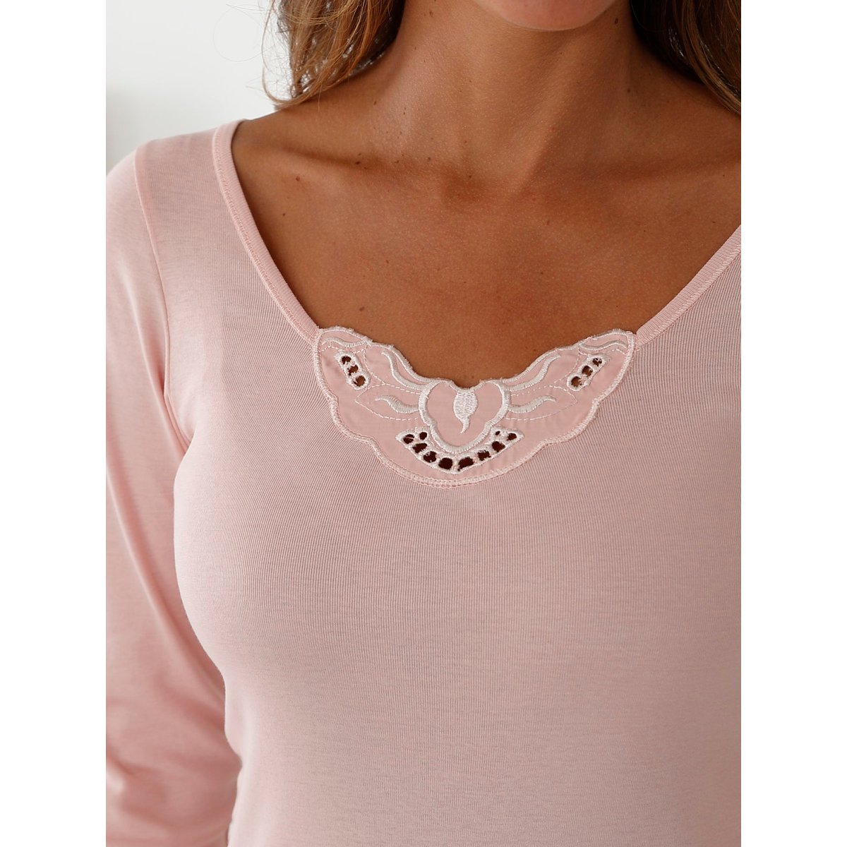 Lot de 2 chemises manches longues + 1 rose + vanille + 1 blanche gra, DAXON