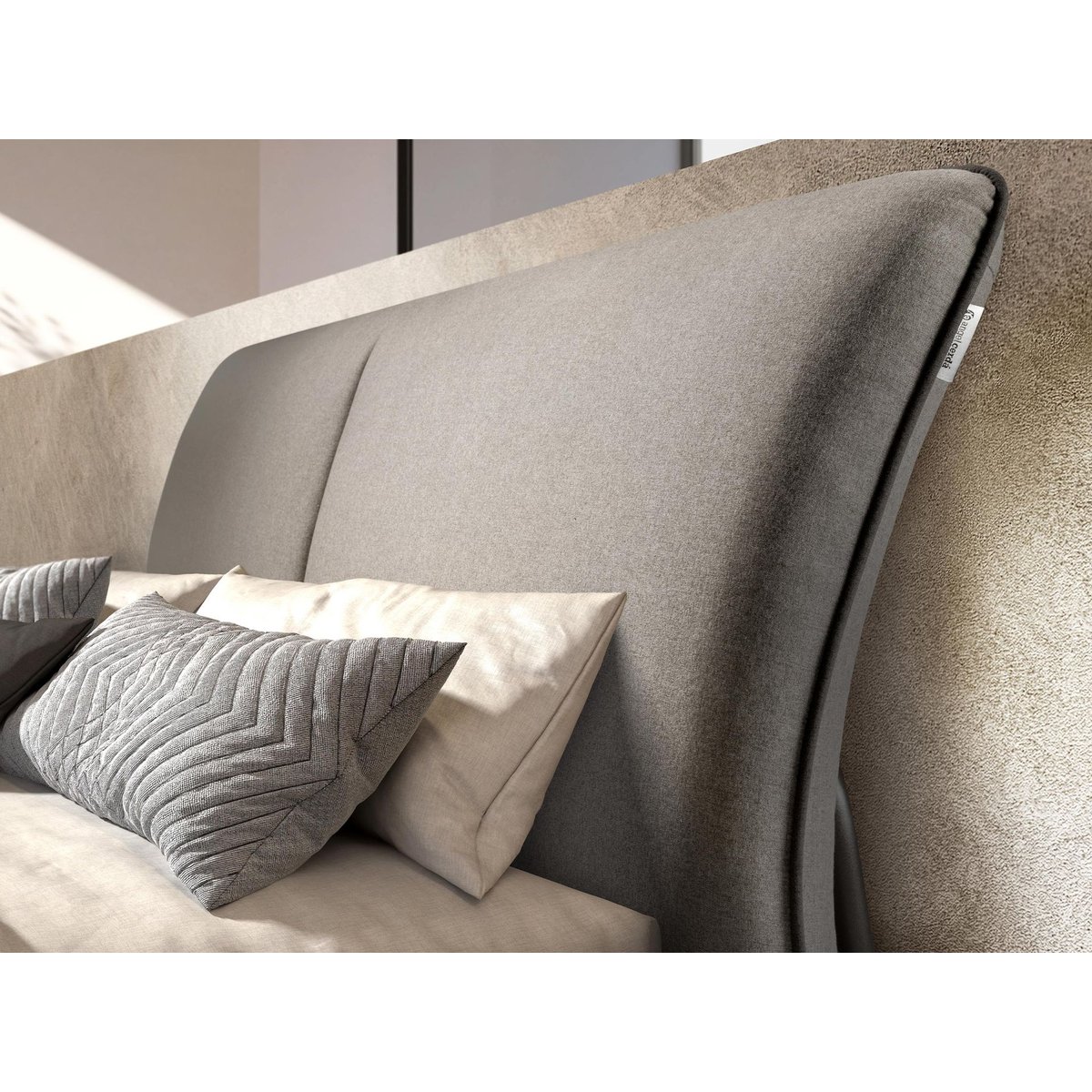 Lit en tissu gris foncé | noir, ANGEL CERDA