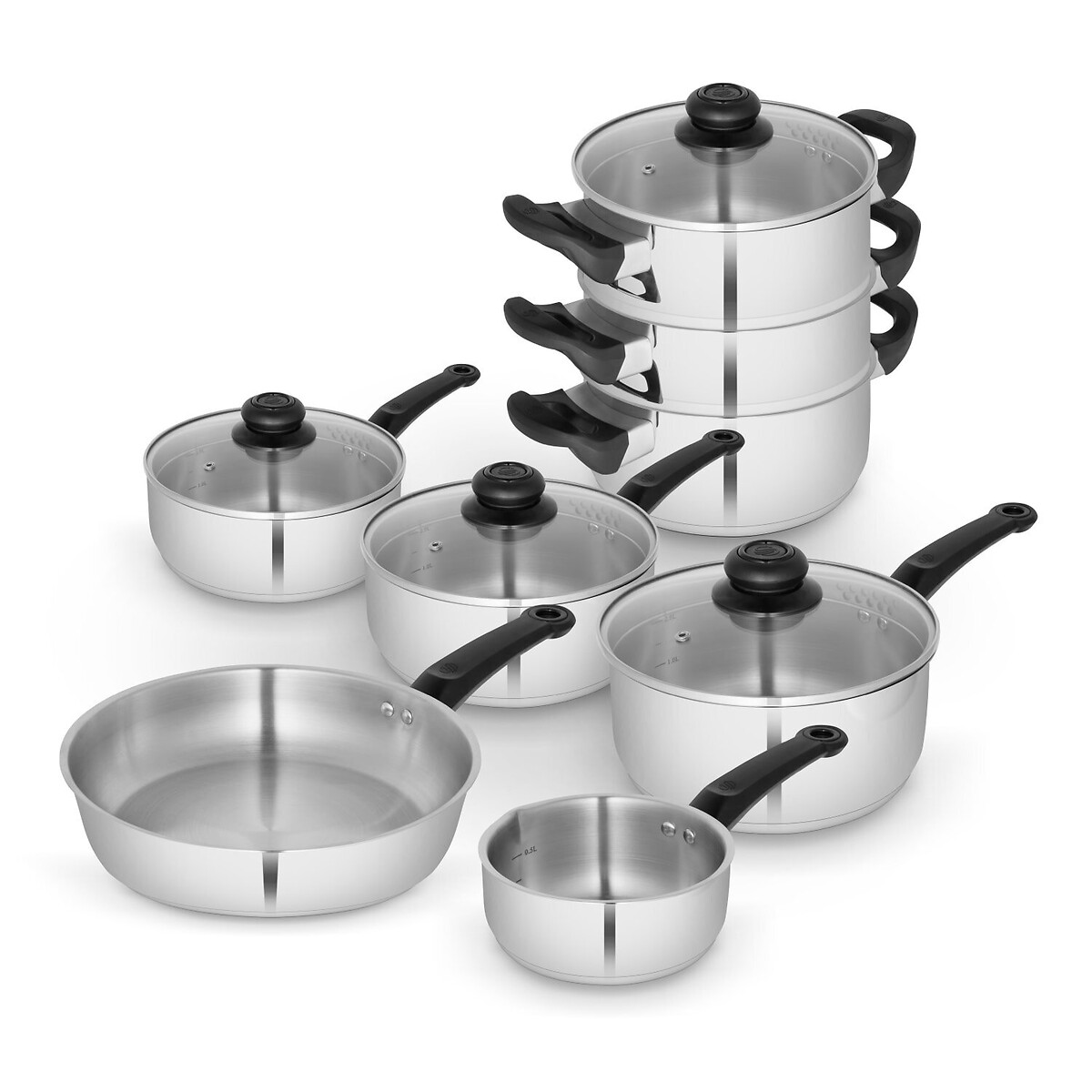 8-Piece Townhouse Cookware Set silver-coloured, SWAN