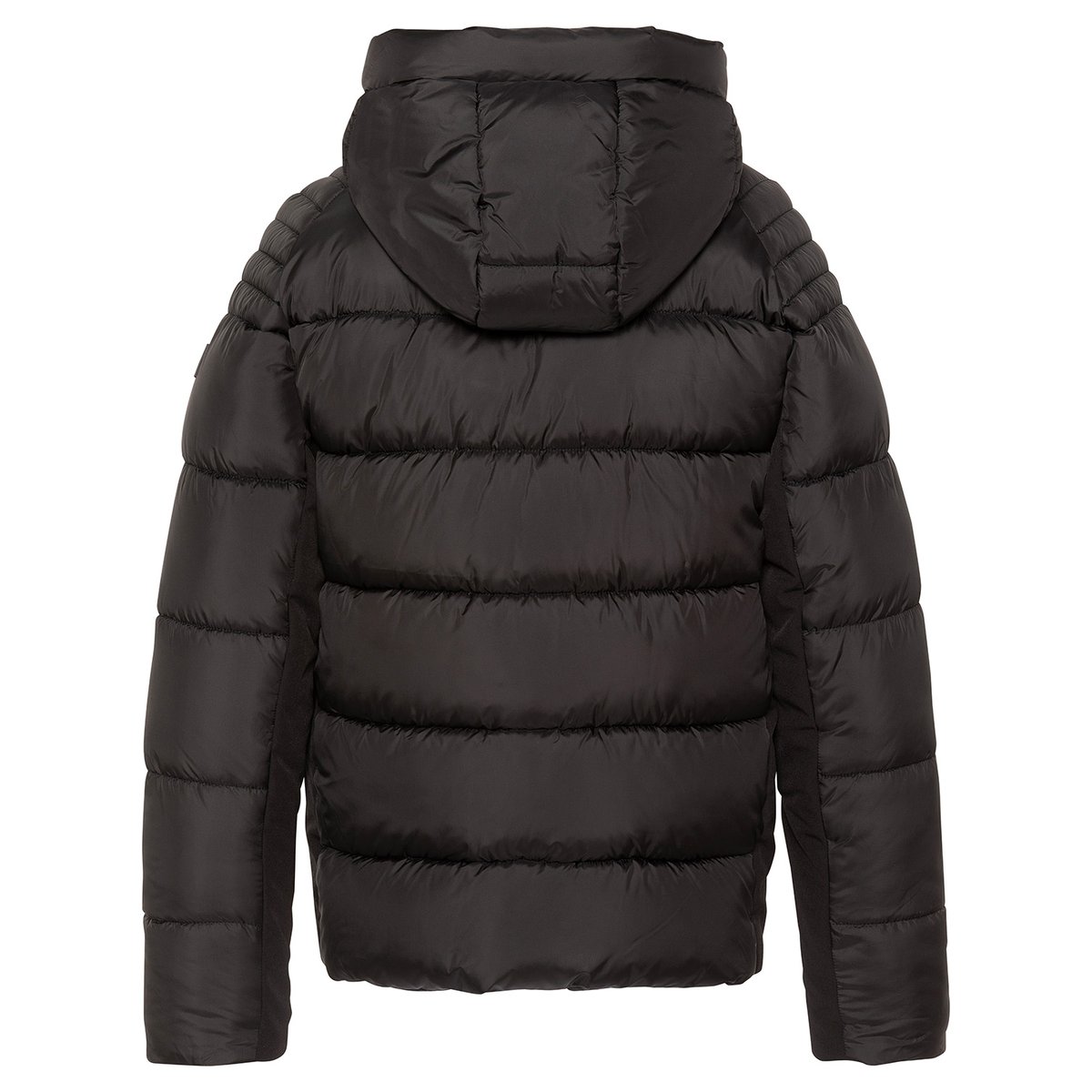 Blouson à capuche bi-matière noir, SCHOTT