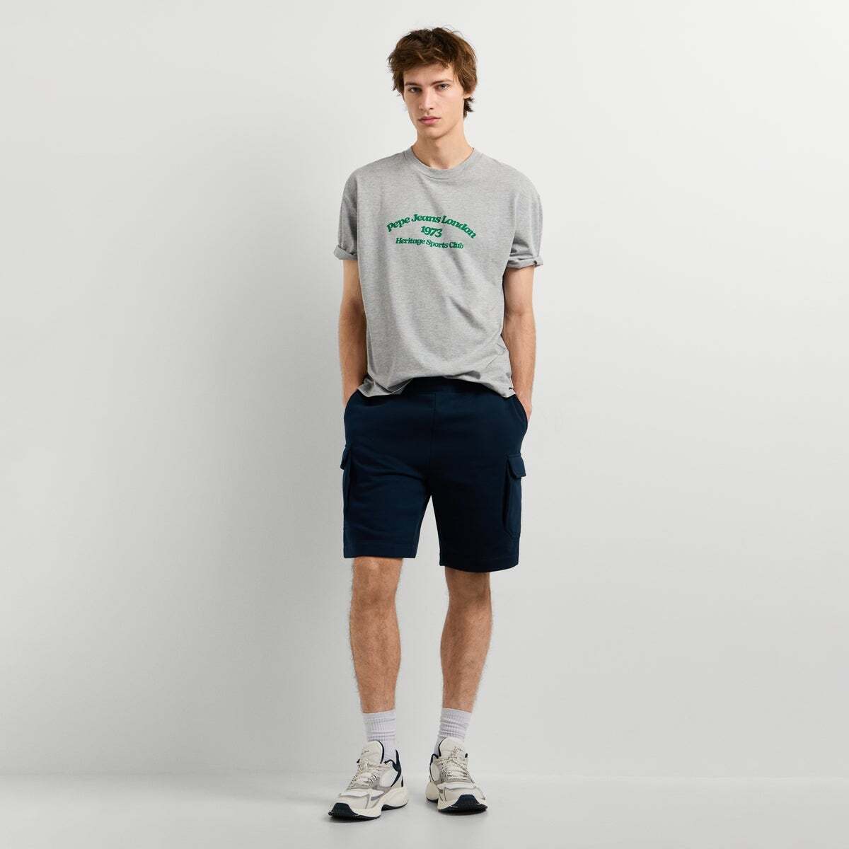 T-Shirt À Imprimé Graphique Coupe Casual gris chine, PEPE JEANS