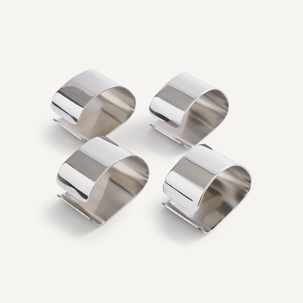 Set aus 4 Serviettenringen ANELLI aus Edelstahl chrome, AM.PM