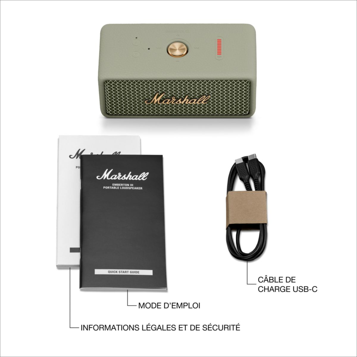 Enceinte portable Emberton III Sage couleur unique, MARSHALL