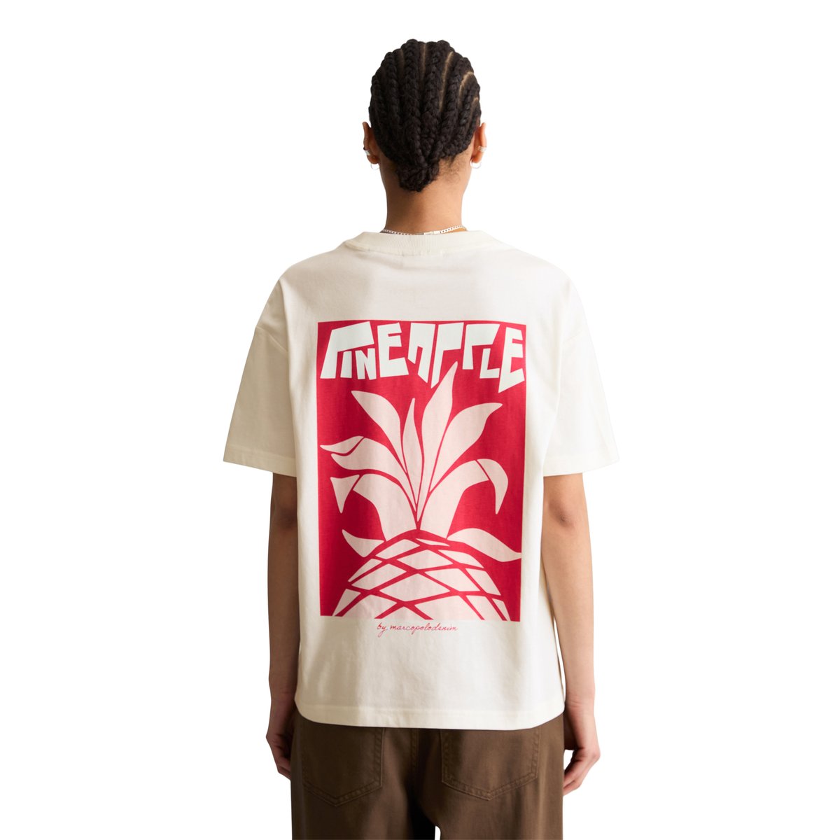 T-shirt relaxed avec impression dans le dos blanc naturel, MARC O’POLO DENIM