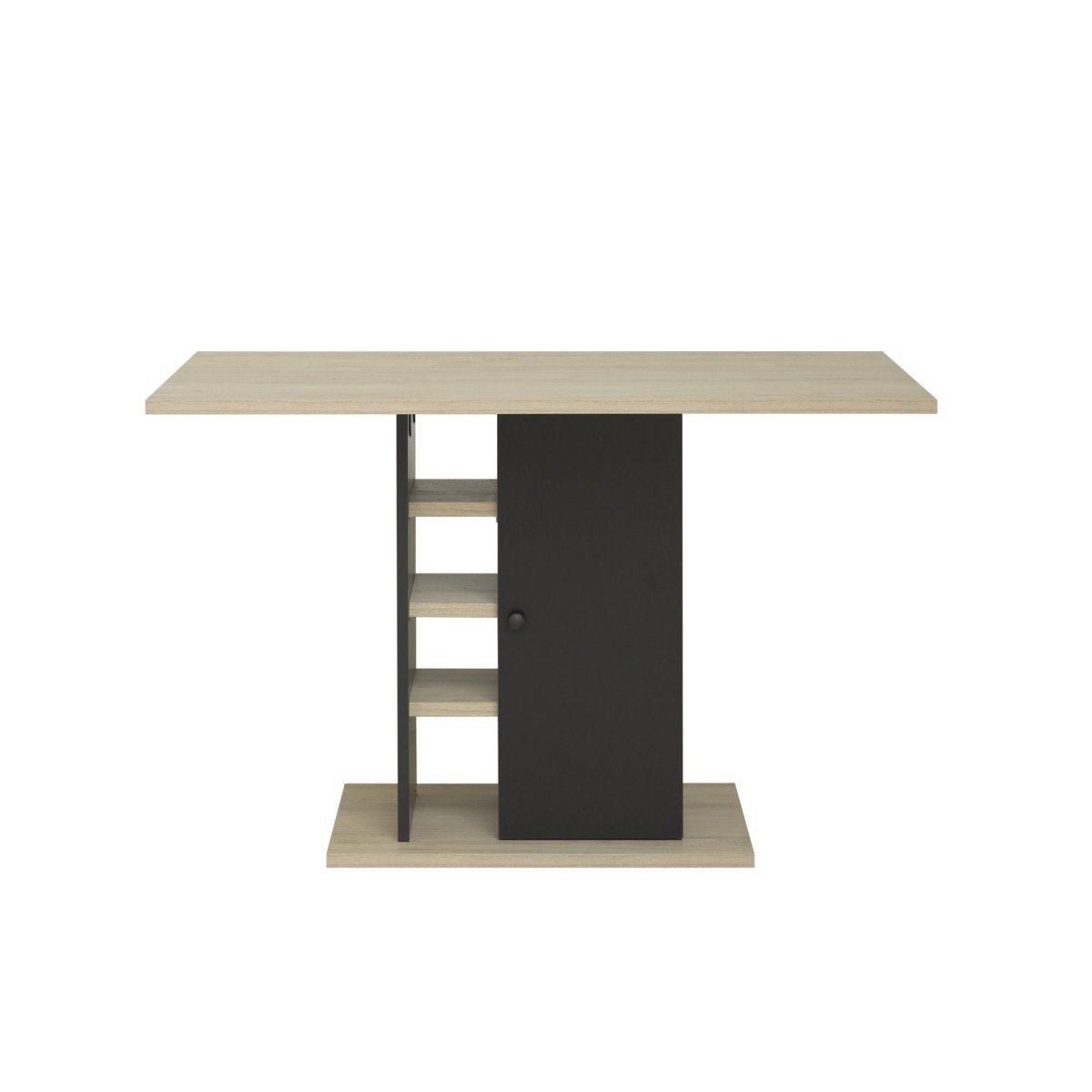 Table à manger rectangulaire avec rangement Oxford - Fabrication Française noir, CALICOSY