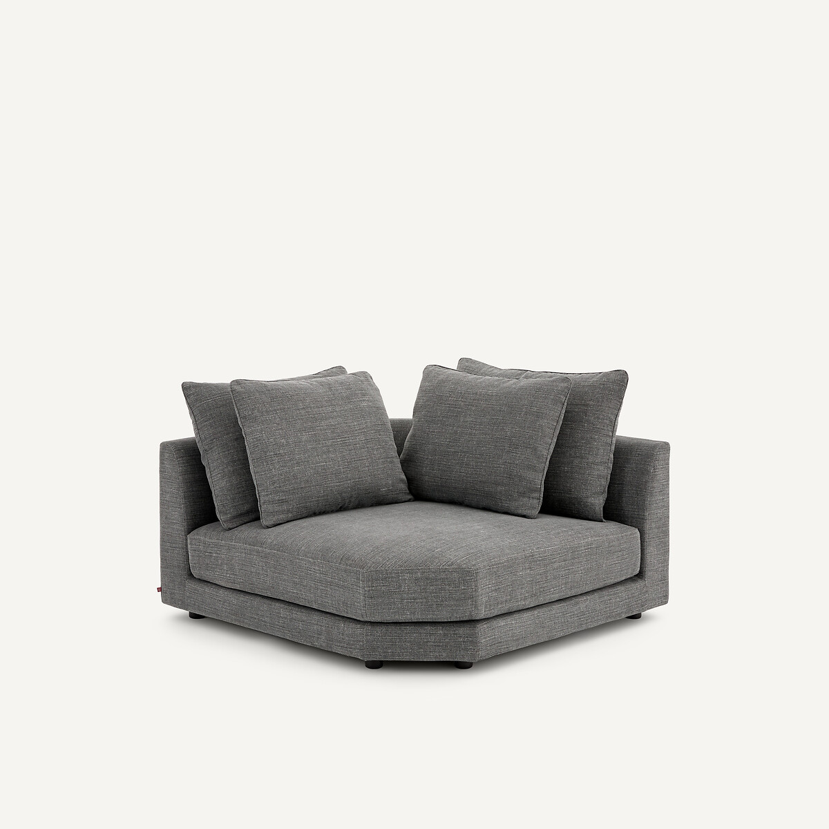 Canapé d'angle modulable en coton et lin, TIBERIO anthracite, AM.PM