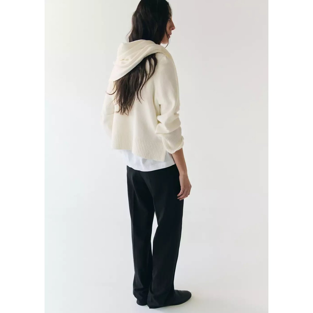 Pull en maille foulard écru, MANGO