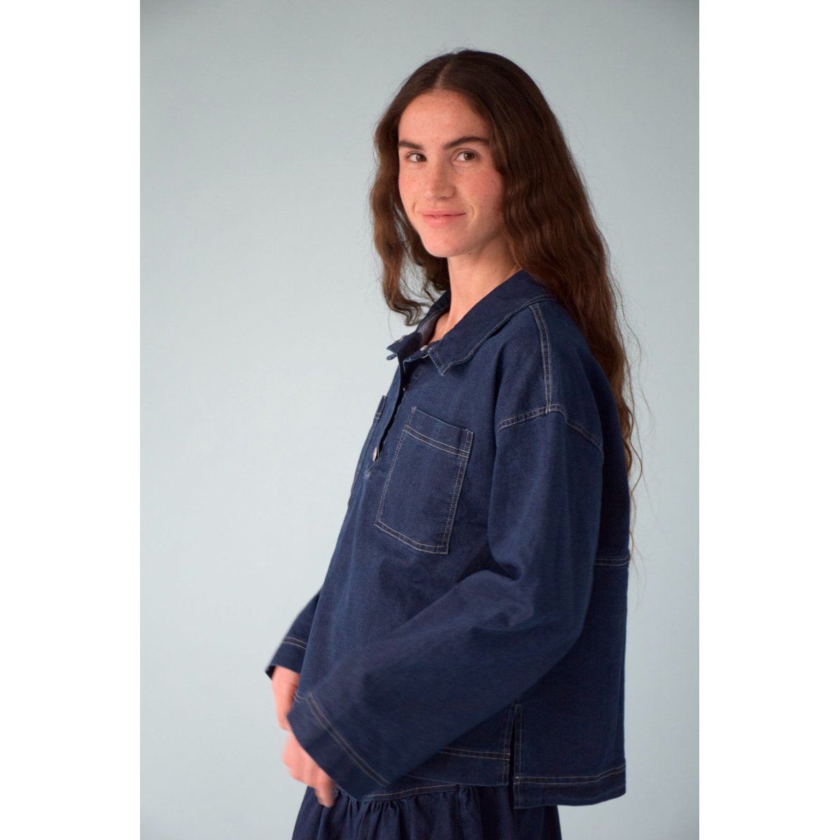 Polo en jean manches longues NOA denim, MINDTRAVELER