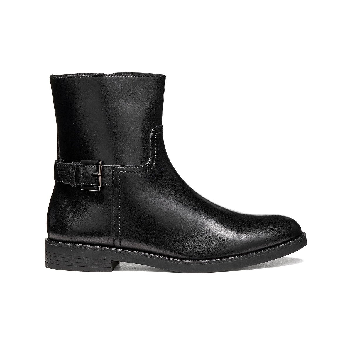 Flache Lederstiefeletten, ESMEENA schwarz, GEOX