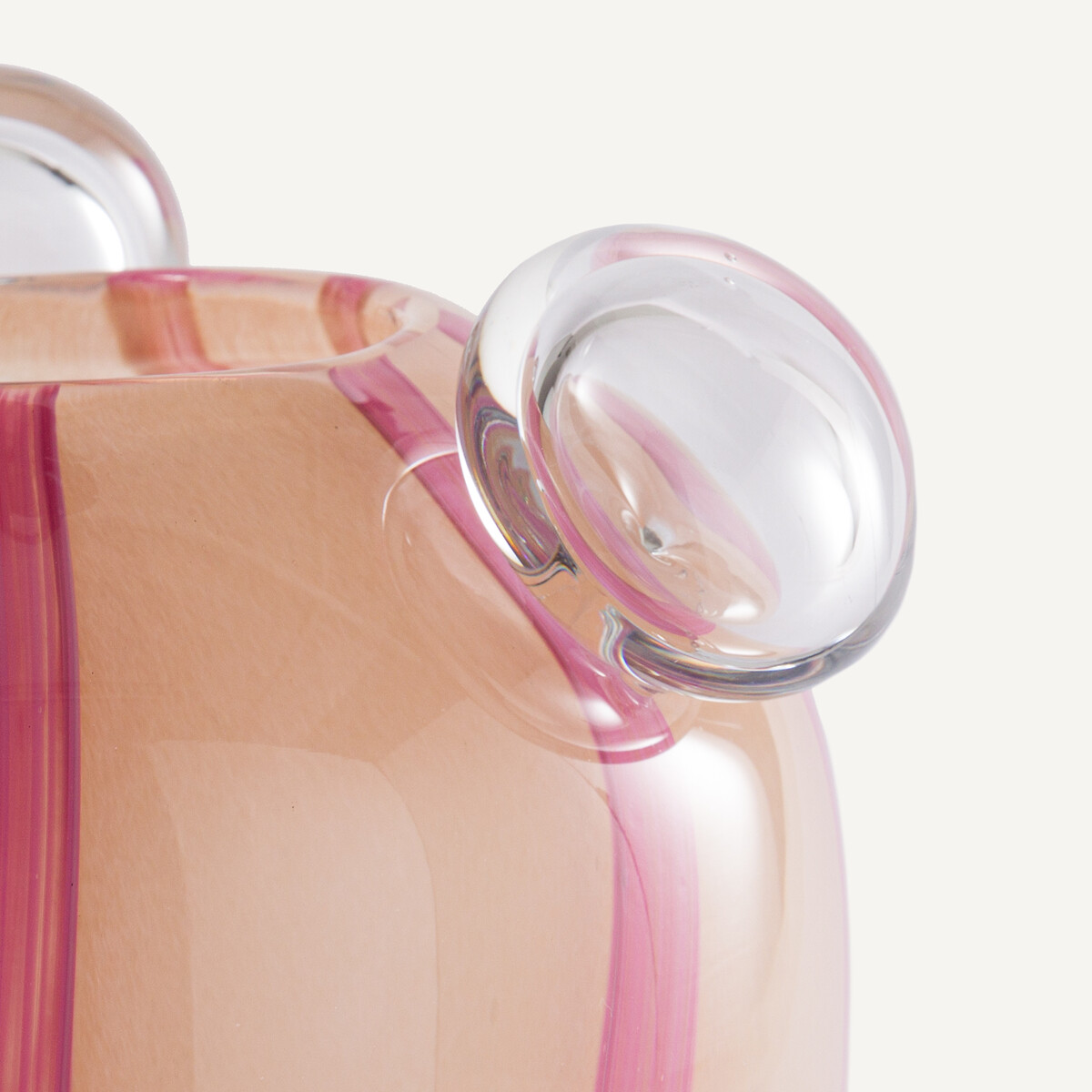 Vase en verre soufflé à 3 bulles, H30 cm, Celis rose, AM.PM