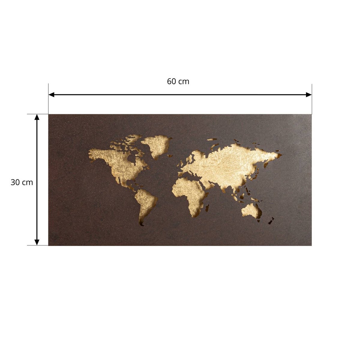 Applique en métal moderneLED, World brun rouille, doré, LUCANDE