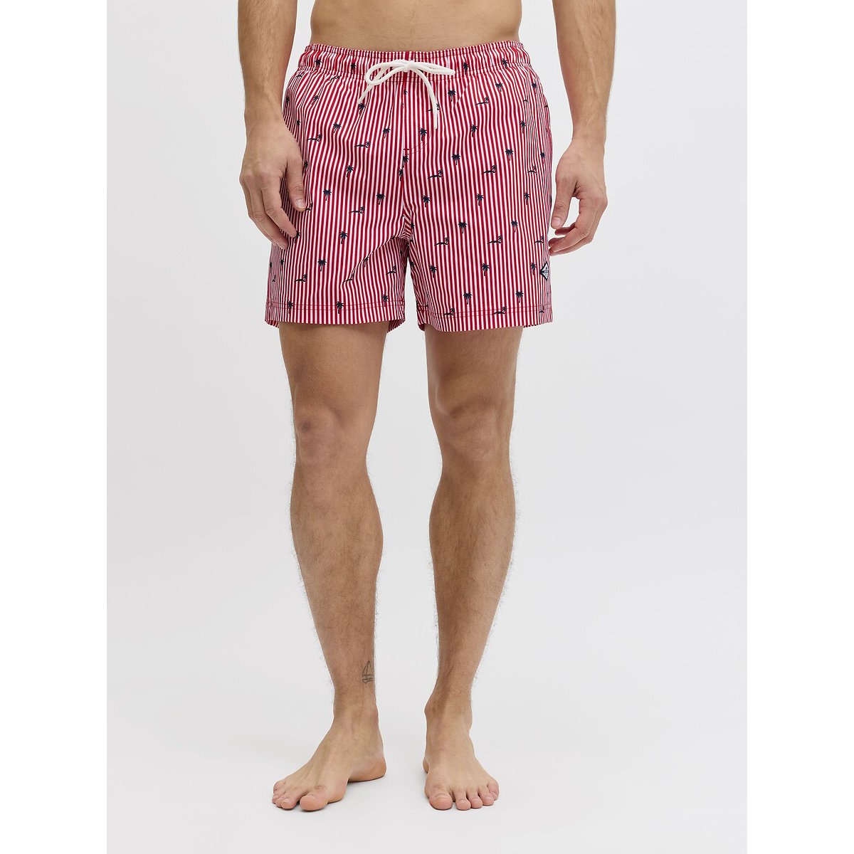 Short de bain rayé rouge, JACK & JONES