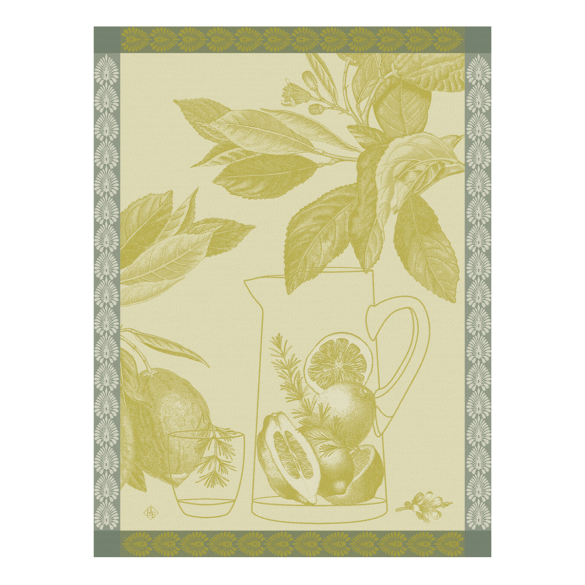 Torchon en Coton, EAUX DE CITRONS yuzu, LE JACQUARD FRANCAIS