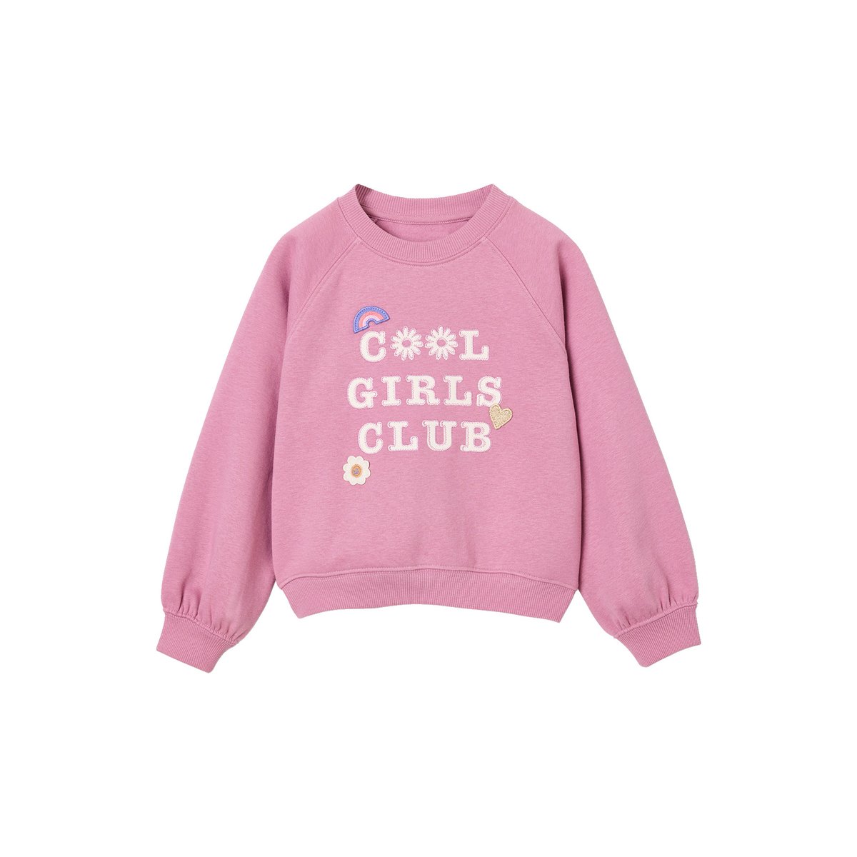 Sweat manches longues col rond mauve, VERTBAUDET