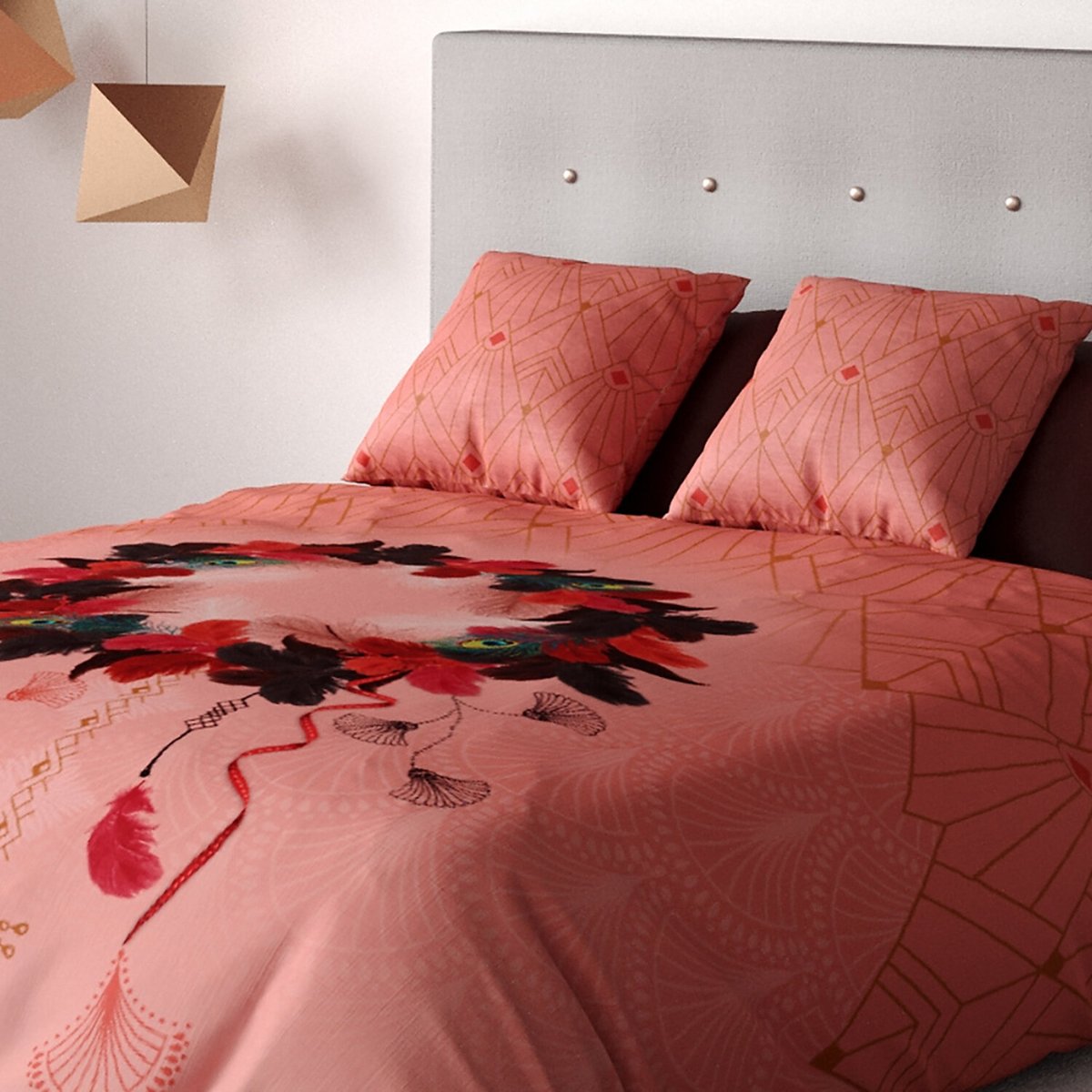 Parure housse de couette coton, Cancandream rose, C DESIGN HOME TEXTILE