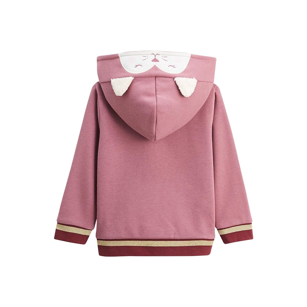 Sweat à capuche zippé enfant en molleton Matcha rose, PETIT BEGUIN