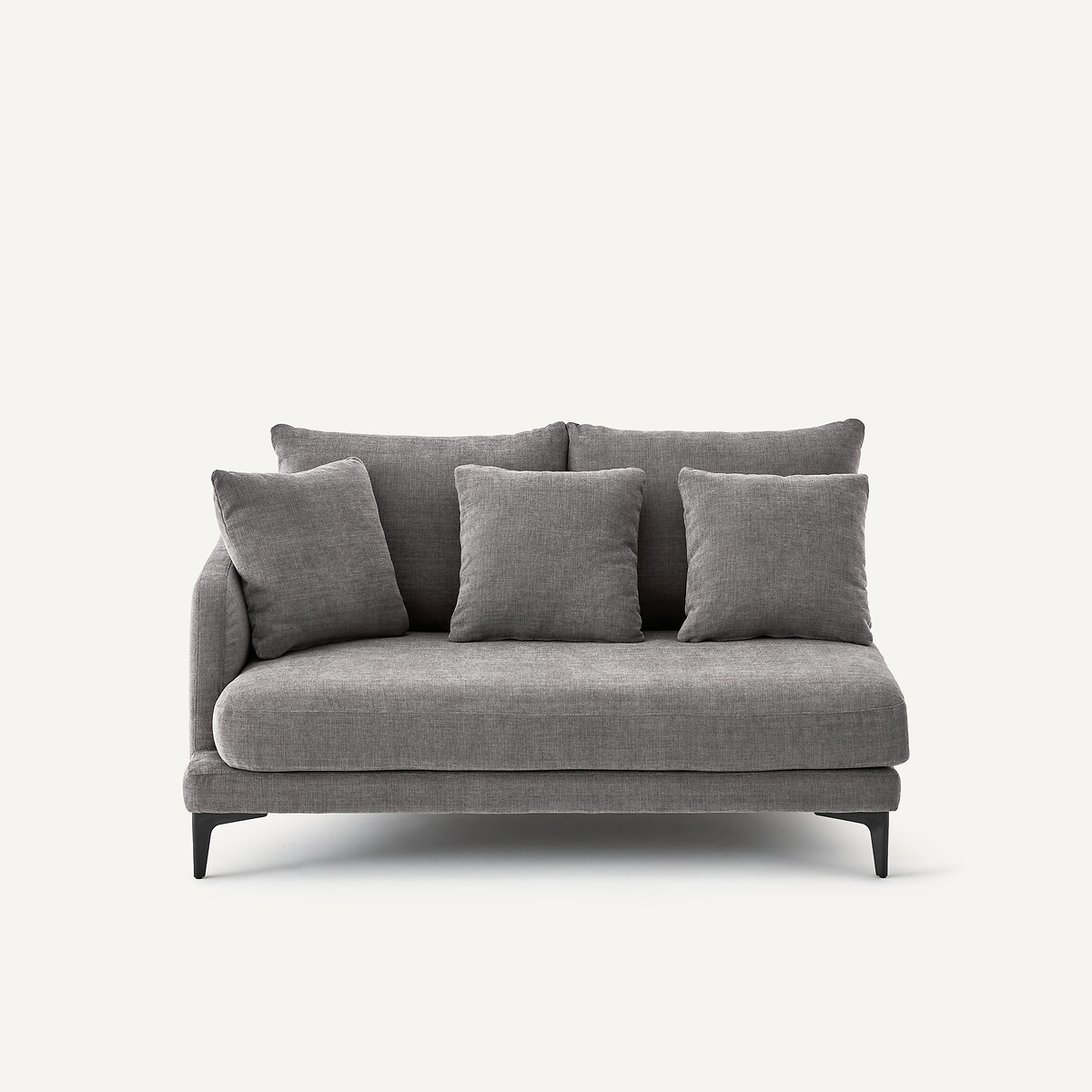 Demi-canapé 2 places en polyester et coton, MODERNISTE gris stone, EMMANUEL GALLINA X AM.PM
