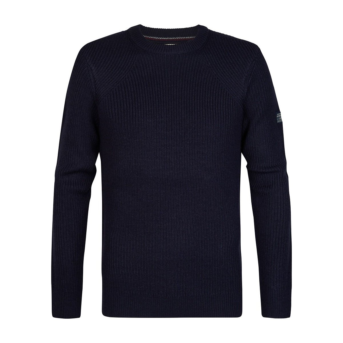 Pull col rond en fine maille bleu marine, PETROL INDUSTRIES